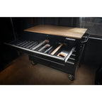 46-in W x 24.5-in D 9-Drawer Mobile Workbench with Hardwood Top and Power Station  Gloss Black