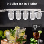 Countertop Ice Maker Machine, Portable Compact Small Bullet Ice Maker with Self Cleaning Function Makes 9 Cubes in 6 Minutes, Up to 26lbs in 24 Hours, Ideal for Camping Dorm Home Outdoor Use(Black)