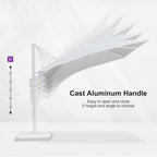 PURPLE LEAF 9' X 12' Right-left Tilt Patio Umbrella Swivel White Cantilever Umbrella with Tilt Aluminum Outdoor Umbrella with 360° Rotation for Deck Pool Garden, White