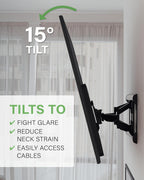 SANUS Full Motion TV Wall Mount for TVs up to 90" - Premium Design Extends 24" with Fingertip Swivel and Tilt - Easy 20 Minute Install - OLF24