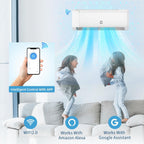 Mini Split Air Conditioner 9000 BTU with 18.5 SEER2 Efficiency, Smart Split Unit AC Cooling/Heating Up to 450 Sq.Ft, Inverter Tech Ductless Air Conditioner with WiFi & Remote Control