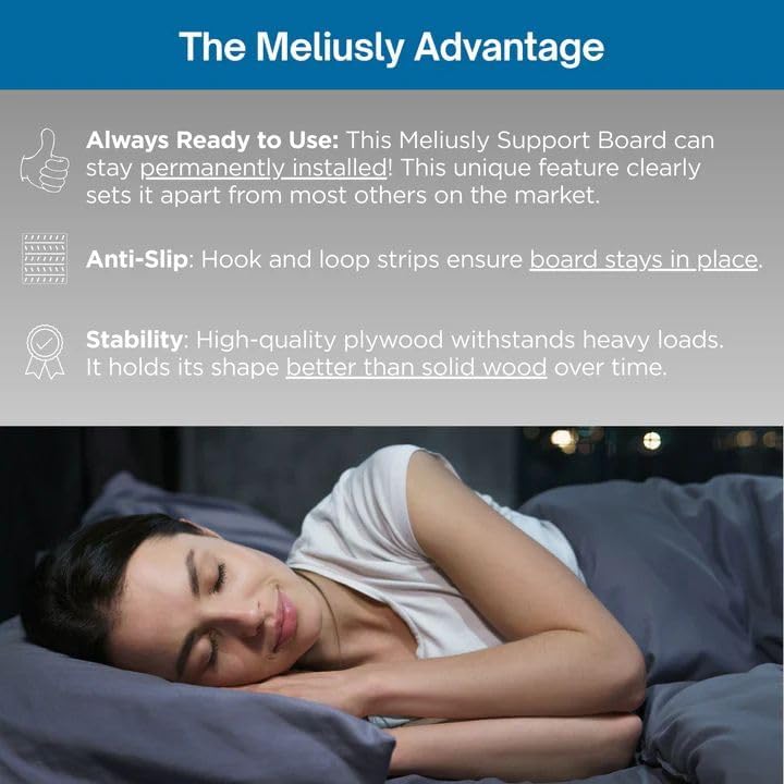 Meliusly Sleeper Sofa Support Board Full Size (46x64) Permanently Installed Wood Sofa Bed Board for Pull Out Couch, Folds with Frame, Under Mattress Bar Shield, Sofa Bed Support, Folding Bed Board