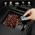 Automatic Espresso Coffee Machine with Grinder and Milk Frother, 19 Bar Pressure Extraction, Auto Cleaning & Descaling Function - for Latte, Cappuccino, Americano, Flat White, Iced & Hot Coffee