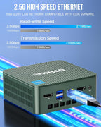 GMKtec Mini PC  Intel Twin Lake N150 (Upgraded N100)  16GB DDR4 RAM 512GB PCIe M.2 SSD  Desktop Computer 4K Dual HDMI/USB3.2/WiFi 6/BT5.2/2.5GbE RJ45 for Office  Business