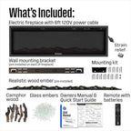 Westinghouse 50 Inch Electric Fireplace Heater, Compatible with Alexa & Google Home, Wall Mount or in-Wall Recessed Fireplace Insert, 24 Hour Timer, Color Changing Flames, 750W/1500W Indoor Heater