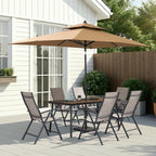 Crestlive Products Folding Patio Chairs Set of 2, 7-Level Adjustable Recliner High Back Foldable Outdoor Chairs Lawn Chairs for Pool, Backyard, Brown