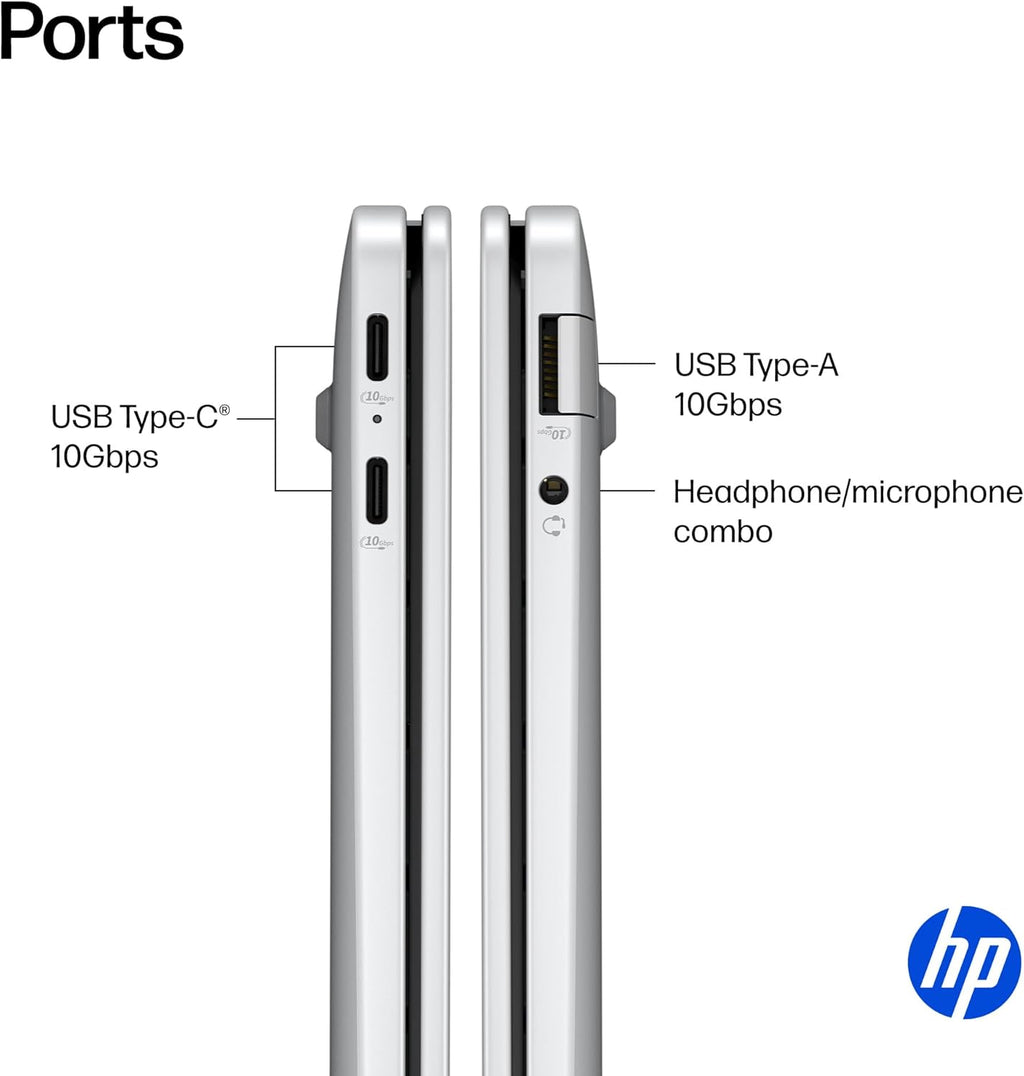HP OmniBook 5 14 inch Next Gen AI PC  OLED Display  Snapdragon X Plus X1P-42-100  16 GB RAM  1 TB SSD  Qualcomm Adreno GPU  Windows 11 Home  Glacier Silver  14-he0099nr
