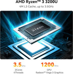 Beelink SER3 Mini PC  AMD Ryzen 3 3200U(14nm  2C/4T) up to 3.5GHz  Mini Gaming Computer 16GB DDR4 RAM 500GB PCIE3.0 X4 SSD  Micro PC 4K@60Hz Dual Display  Mini Computer WiFi6/BT5.2/HTPC/W-11 Pro