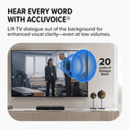 ZVOX AccuVoice AV835 Dialogue Clarifying Soundbar - Patented Hearing Technology with 20 Levels of Voice Boost  Dual Woofers  Low-Profile TV Speaker for Home Theater and Smart TV - Black