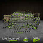 Greenworks 48V (24V x 2) 21" Cordless Battery Self-Propelled Mower & 320 CFM Blower Combo Kit w/ (2) 5.0Ah USB Batteries  (1) 2.0Ah Batter & Chargers