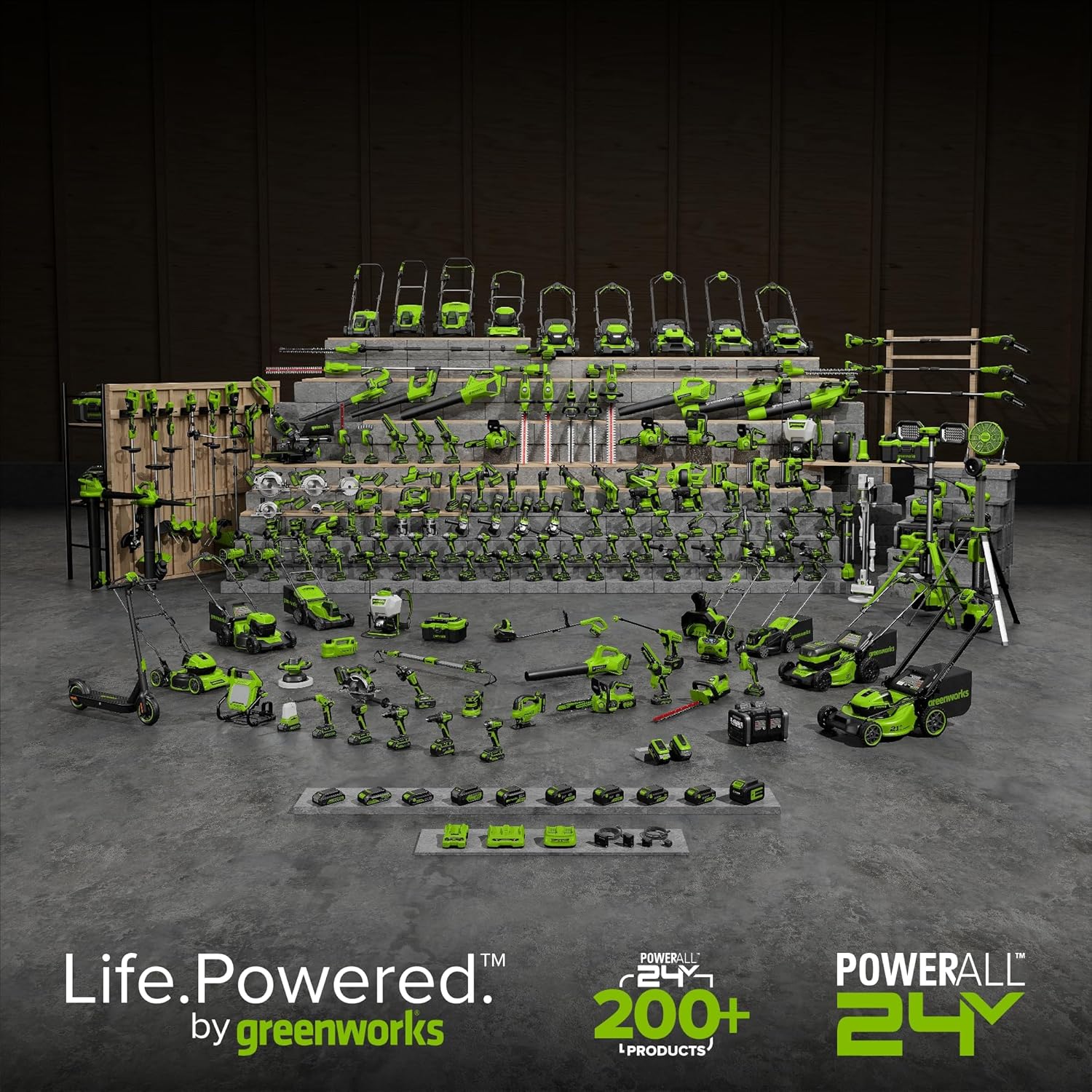 Greenworks 48V (24V x 2) 21" Cordless Battery Self-Propelled Mower & 320 CFM Blower Combo Kit w/ (2) 5.0Ah USB Batteries  (1) 2.0Ah Batter & Chargers