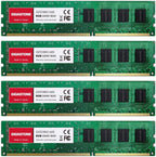 【DDR3 RAM】 GIGASTONE 32GB Kit (4x8GB) DDR3/DDR3L 1600MHz (1333MHz) PC3-12800 (PC3-10600) CL11 1.35V/1.5V 2Rx8 UDIMM 240 Pin Unbuffered Non ECC High Performance PC Desktop Memory Upgrade