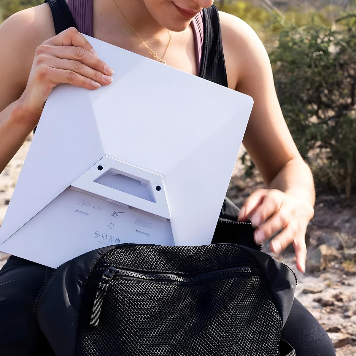 Mini Kit – Compact Dual-Band AC Wi-Fi Router and Satellite Dish System – High-Speed Portable Internet for Remote and Mobile Use – White