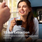 Philips 1200 Series Fully Automatic Espresso Machine, Classic Milk Frother, 2 Coffee Varieties, Intuitive Touch Display, 100% Ceramic Grinder, AquaClean Filter, Aroma Seal, Black (EP1220/04)