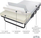 Milliard Deluxe Diplomat Folding Bed with Mattress for Adults, Twin Size, Portable Foldable Bed with Luxurious Memory Foam Mattress & Super Strong Frame, 75” x 38", Fold Up, Roll Away, & Hideaway