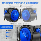80FT+6.5FT Retractable Air Hose Reel, 3/8" Hybrid Air Hose, Air Compressor Hose Reel with Max 300 PSI Patented Design, Retractable Auto-Rewind Enclosed Heavy Duty 180° Swivel Mount