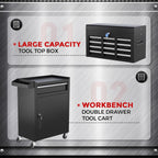 INTERGREAT Rolling Tool Chest with Wheels and 5 Drawers, Detachable Tool Cabinet with Lock for Garage, Locking Mechanic Tool Cart with Black Liner for Warehouse, Workshop, High Capacity