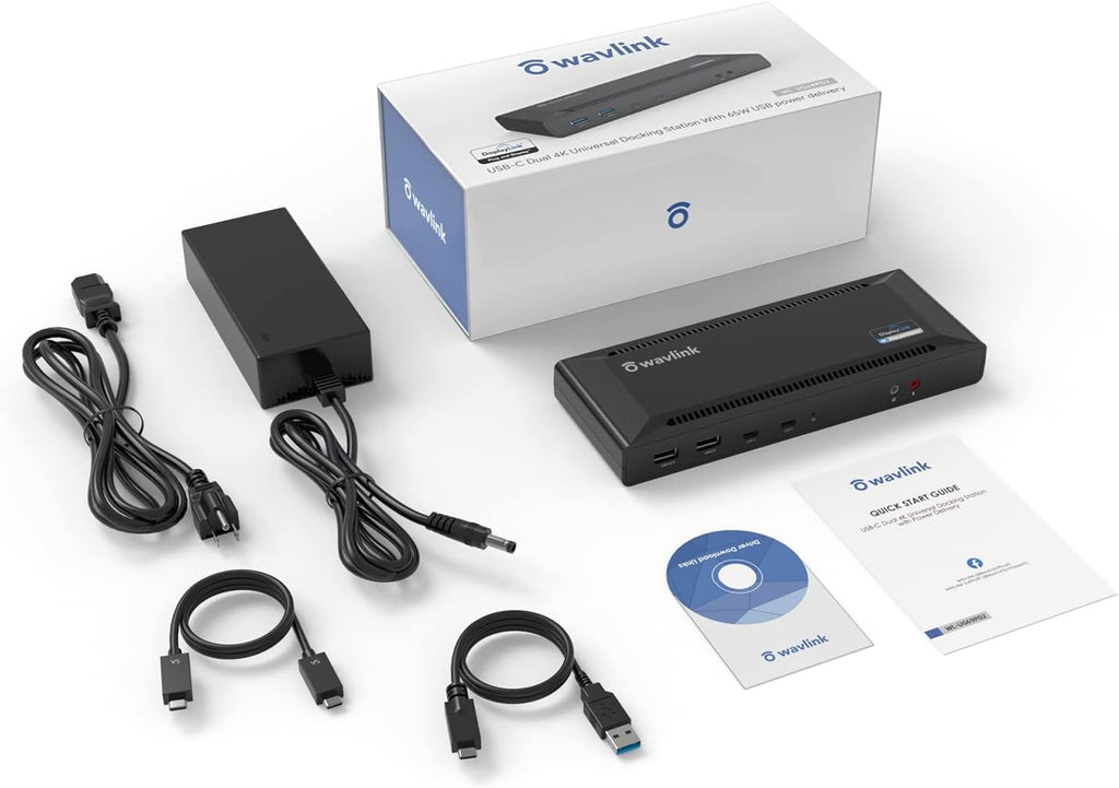 WAVLINK Universal USB C Laptop Docking Station Dual Monitors 5K/4K@60Hz with 65W Host Charging for Thunderbolt 4/3  USB-C Windows  Mac M1-M5/Macbook Neo  Chrome (2HDMI+2DP)  6USB 3.0  1Gbps Ethernet