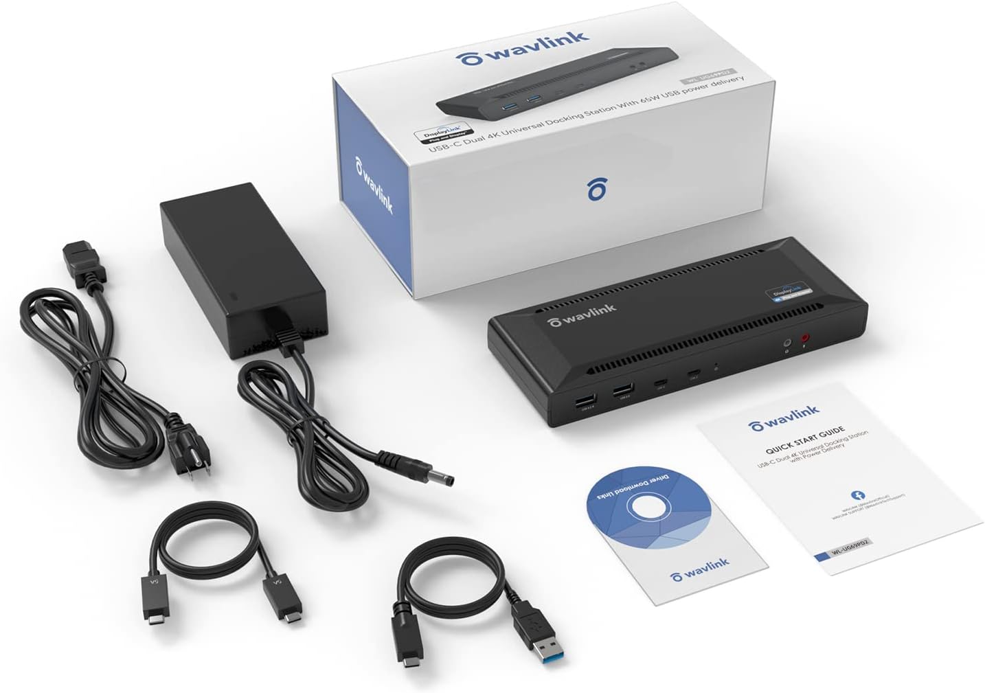 WAVLINK Universal USB C Laptop Docking Station Dual Monitors 5K/4K@60Hz with 65W Host Charging for Thunderbolt 4/3  USB-C Windows  Mac M1-M5/Macbook Neo  Chrome (2HDMI+2DP)  6USB 3.0  1Gbps Ethernet