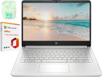 HP 14" LED Business Laptop Computer  16GB RAM 640GB Storage (128GB UFS + 512GB SD Card)  Intel Quad-Core N150 Processor  Windows 11 S & 1-Year Microsoft Office 365 Included  PLUSERA Earphones  Silver