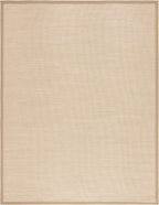 SAFAVIEH Area Rug 9x12 - Natural Fiber Collection - Large - Maize & Linen Color, Sisal, Woven Design with Border (NF141B)