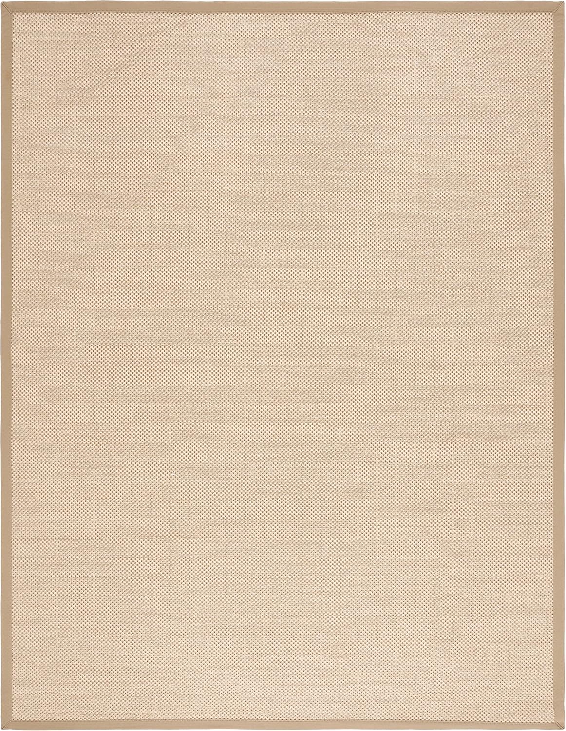 SAFAVIEH Area Rug 9x12 - Natural Fiber Collection - Large - Maize & Linen Color, Sisal, Woven Design with Border (NF141B)