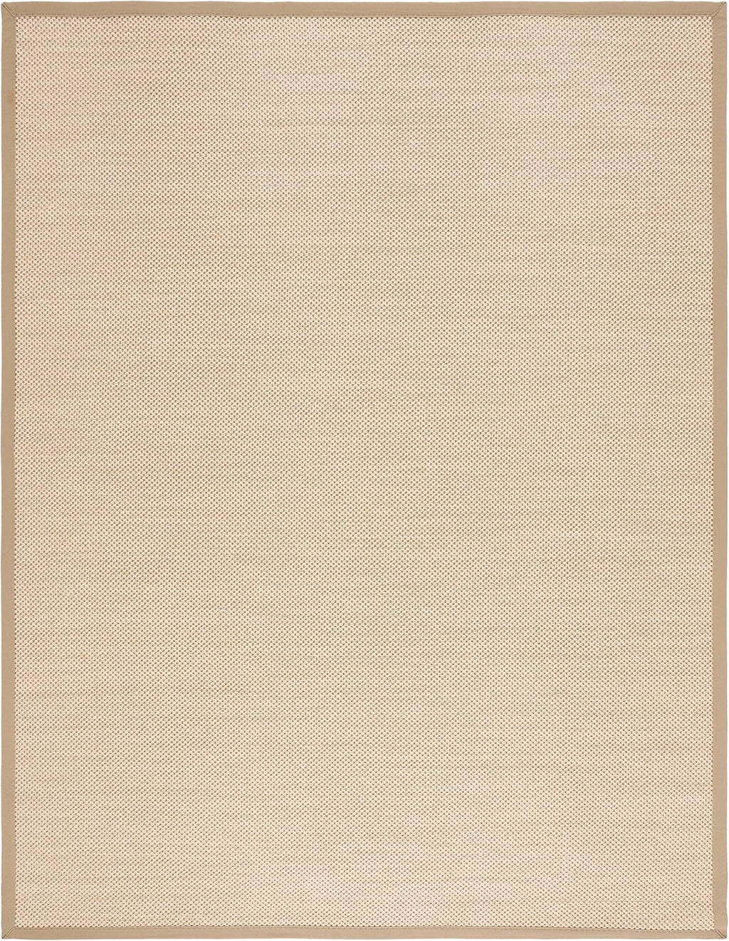 SAFAVIEH Area Rug 9x12 - Natural Fiber Collection - Large - Maize & Linen Color, Sisal, Woven Design with Border (NF141B)