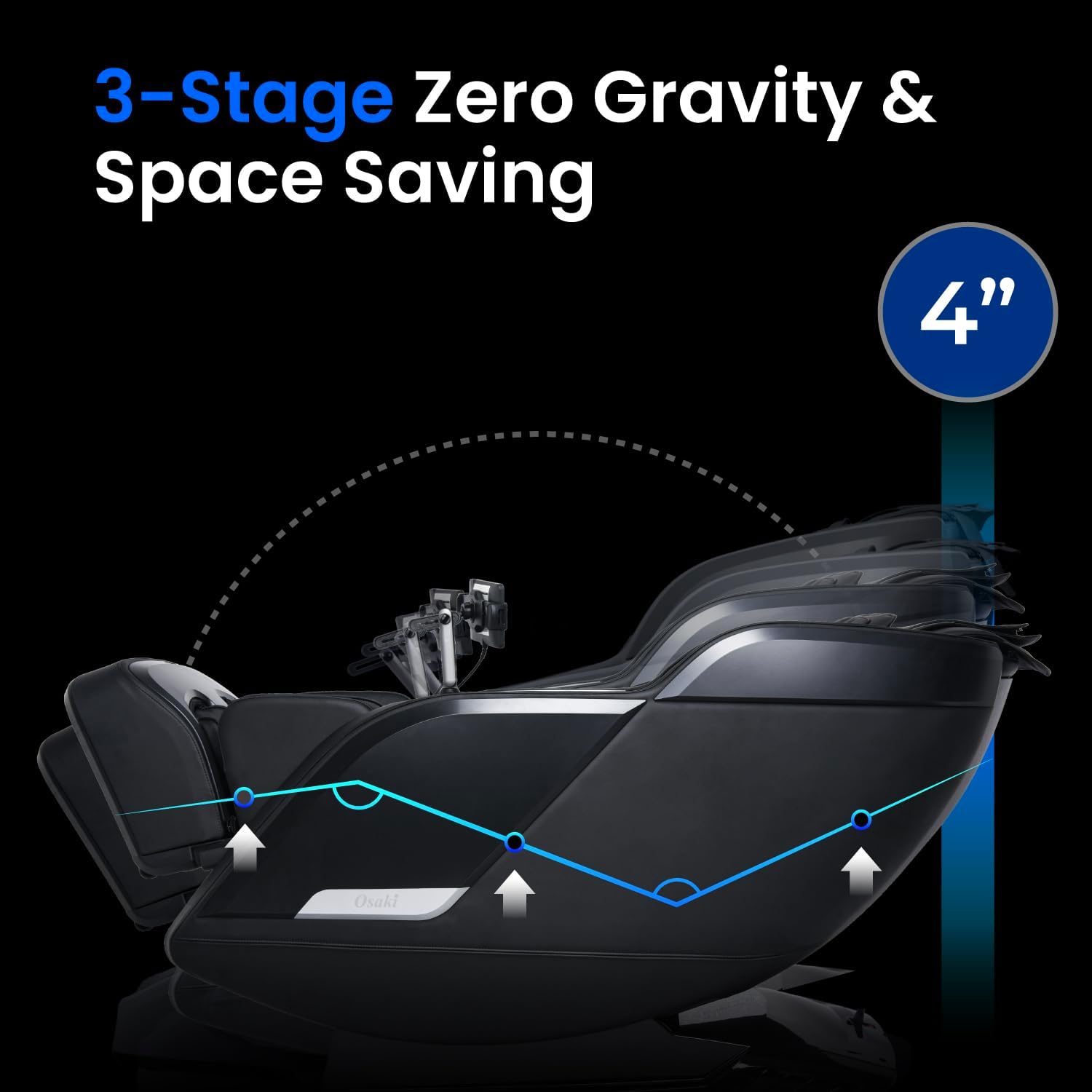Osaki Vibe 4D l 4D Massage Mechanism l Automatic Body Scan l Deep Calf-Kneading l Space-Saving Technology l 3-Stage Zero Gravity l 32-Cell Full Body Air Massage (Brown)