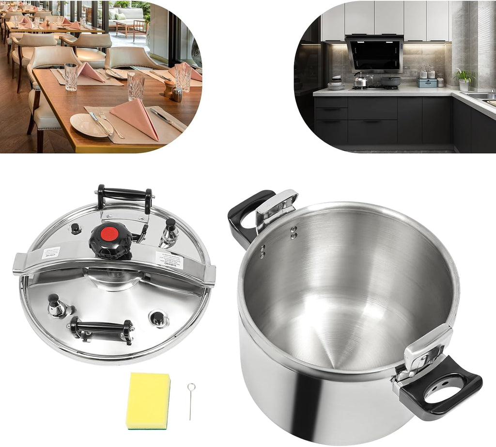 Pressure Cooker Stainless Steel, Commercial Stove Top Pressure Cooker Pot Used for Pressure Foodie or Steaming Instant Fast Cooking Pot