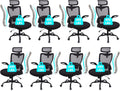 CLATINA Heavy Duty Ergonomic Mesh Office Chair 400LBS, Big and Tall Desk Chair with Adjustable Lumbar Support & Headrest, Flip Up Padded Arms, High Back Computer Chair for Home Office, Black, 8 Pack