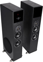 Rockville TM80B Powered Home Theater Tower Speaker System  Black  800W  8" Subwoofers  Bluetooth  USB/SD Playback  FM Radio  Remote Control  Karaoke Ready  Perfect for Home Entertainment