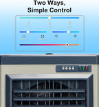 4800 CFM Swamp Cooler,41" Evaporative Air Cooler with 10.6 Gal Water Tank,3 Ice Packs,120° Swing,3 Speeds,Swamp Cooler Air Conditioner for Commercial,Outdoor,Garage,Patio,Porch,Factory