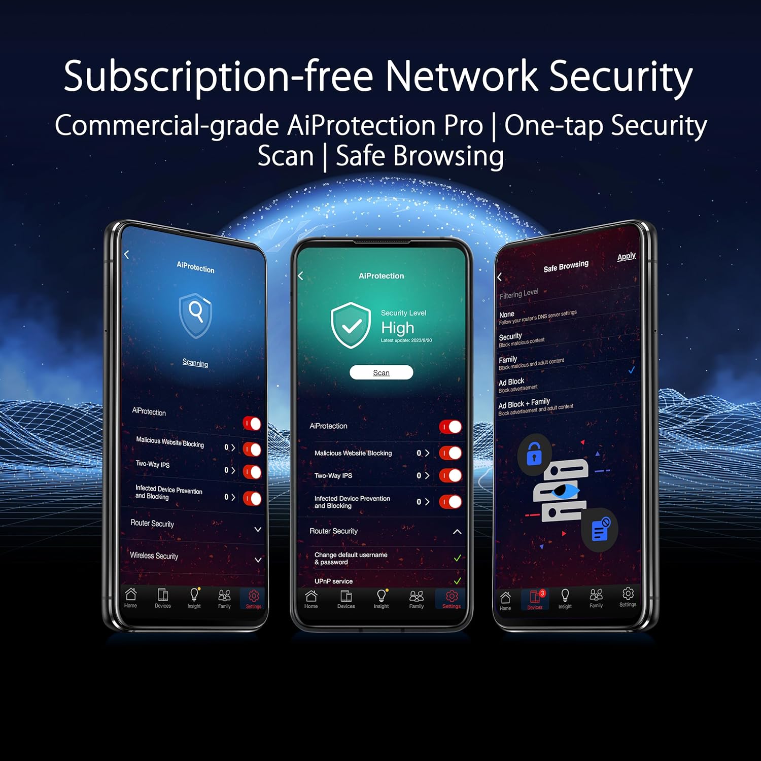 ASUS ROG Rapture GT-BE98 PRO First Quad-Band WiFi 7 Gaming Router supports 320MHz  Dual 10G Port  Triple-level Game Acceleration  Mobile Game Mode  Subscription-Free Security  AiMesh  and VPN features