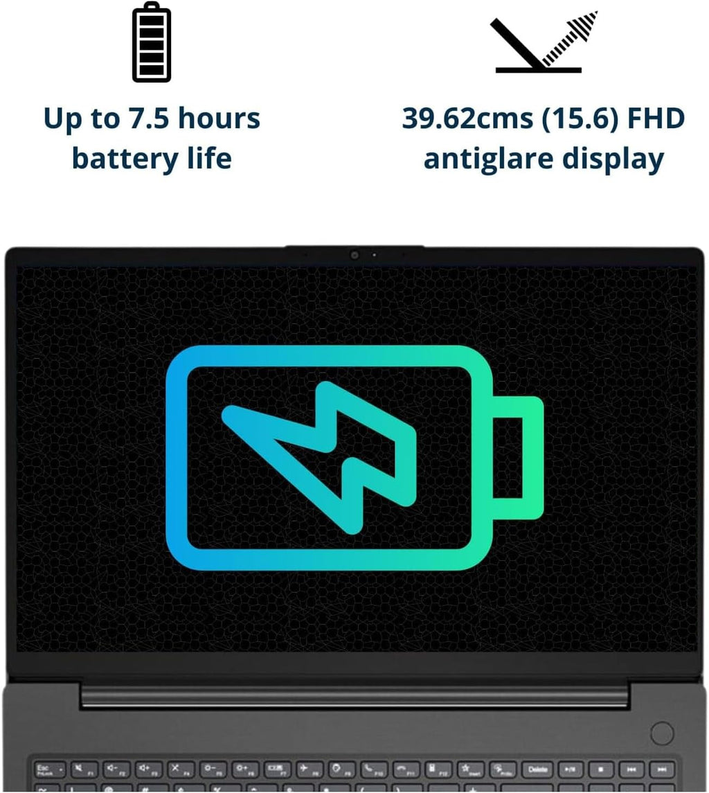 Lenovo V15 Laptop  15.6" FHD Display  AMD Ryzen 5 5500U Hexa-core Processor (Beat Intel i7-1065G7)  16GB RAM  512GB SSD  HDMI  RJ45  Numeric Keypad  Wi-Fi  Windows 11 Pro  Black