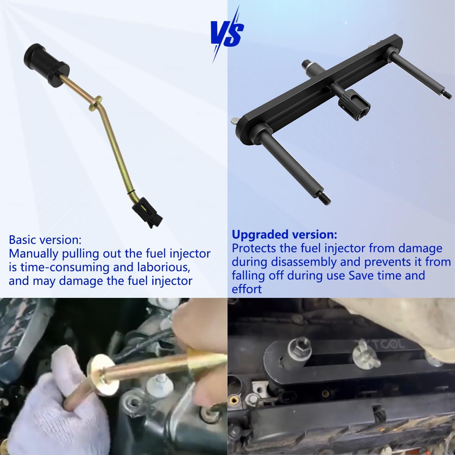 ZKTOOL New Upgraded Version Fuel Injector Puller Removal Tool Compatible with Land Rover Jaguar 3.0L 5.0L Gasoline Engine, Easily Remove Fuel Injectors Without Damage, Replaceable 310-197