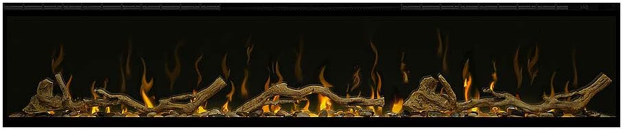 Dimplex IgniteXL 60" Built-in Linear Electric Fireplace with Driftwood and River Rock Accessories (Models: XLF60 & LF60DWS-KIT) 8530/5118 BTU, 240/120 Volt, 2500/1500 Watt, Black