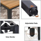 BIBOC 24X48 inches Computer Desk/Dining Table, Office Desk, Composite Wood Board Sturdy Writing Workstation for Home Office Walnut and Black Legs