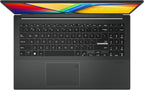 ASUS Vivobook Go 15.6” FHD Slim Laptop  AMD Ryzen 3 7320U Quad Core Processor  8GB DDR5 RAM  256GB SSD  Windows 11 Home  Fast Charging  Webcam Shield  Military Grade Durability  Black  E1504FA-AB34