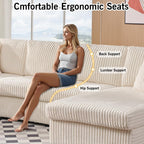 123" U-Shaped Modular sectional Sofa, Two L-Shape Chaise with 2 Cloud Couch sectional with Two Pillows, couches for Living Room (Beige)