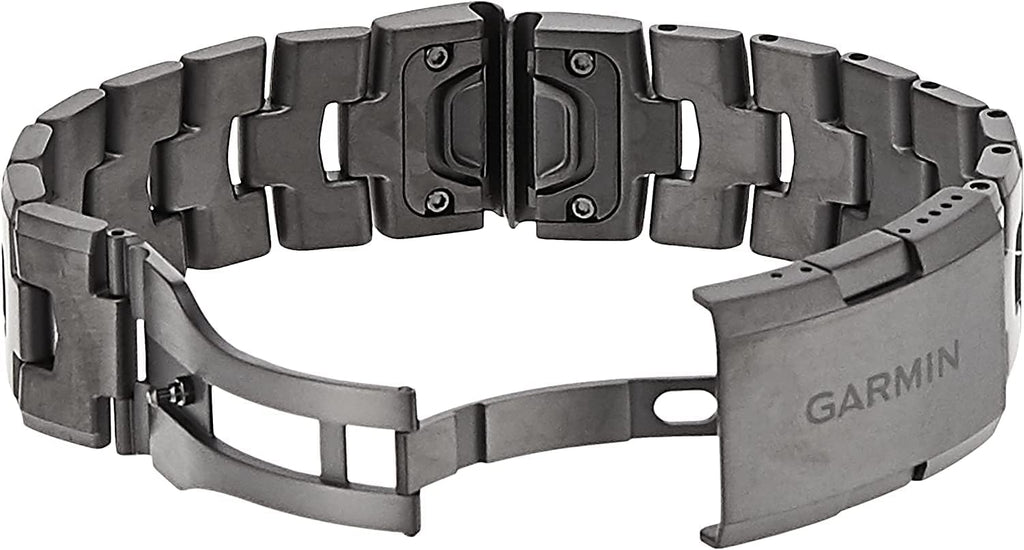 Garmin QuickFit 22 Watch Band - Vented Titanium Bracelet with Carbon Gray DLC Coating