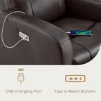 CHITA Genuine Leather Power Swivel Glider Recliner Chair for Adults, FSC Certified Electric Nursery Rocker Recliner Chair for Living Room, Dark Brown