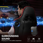 GTPLAYER Gaming Chair,Gamer Chair with Bluetooth and Adjustable Backrest,Seat Height Adjustable Computer Chairs with 3D Armrests,Video Game Chair with Footrest Speakers (Red)