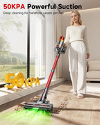 Cordless Vacuum Cleaner, 580W 50Kpa 65Mins Vacuum Cleaner for Home, Stand-Free Stick Vacuum, OLED Display, Auto Scrap Dust Tech, Lightweight, Anti-Tangle Vacuum Cordless for Woodfloor Carpet Pet Hair