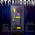 STGAubron Gaming PC Desktop Computer  Intel Core i5 up to 3.7GHz  GeForce RTX 2060 6G  16G RAM  512G SSD  WiFi 6  BT 5.0  RGB Fan x2  Windows 11 Home