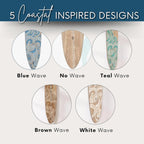 HEADWATERS STUDIO Personalized Wooden Surfboard Growth Chart for Wall, Surfboard Wall Decor, Surfboard Wall Art, Surf Decor, Surfboard Height Chart, Wood Surfboard Decor - Seaside (Shorty & Regular)