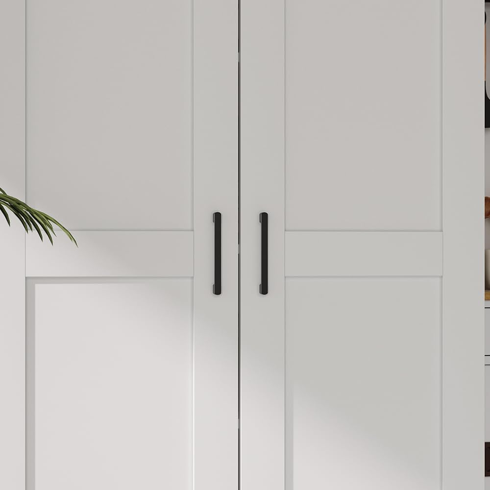 White Tall Kitchen Pantry Cabinet Organizers and Storage with Doors and Adjustable Shelves .Wood Large Gabinetes Para Cocina Office Bookshelf for Laundry Room Cabinets (31.5”W*15.7”D*71”H)