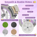 BABY JOY Kids Bike, 12" 14" 16" 18" Mermaid Girls Bike for 3-8 Years Old w/Basket, Training Wheels, Hand & Coaster Brakes, Adjustable Seat & Handlebar, 20" Children Bicycle with Kickstand for 8+