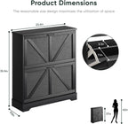 Smart FENDEE Shoe Cabinet, Shoe Storage Cabinet for Entryway with 2 Flip Drawers, Narrow Farmhouse Shoe Organizer Cabinet, Slim Shoe Rack Cabinet, 31.5in Black