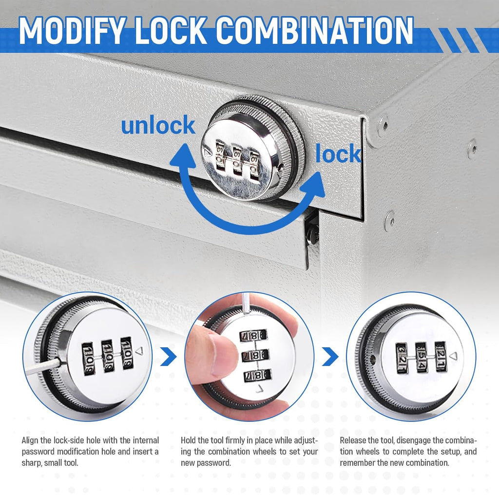 AA Products 2 Drawer Cabinet Set with Password Lock Designed for 16" D AA Van Shelving, Set of 2 Steel Storage Cabinet for Van, Utility Garage, 15.75’’W x 12.5’’H x 15.6”D