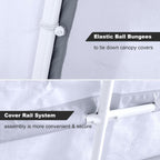 HOMPUS 10x20 Heavy Duty Carport, 180G PE Waterproof Canopy, Load Garage Shelter, Outdoor Storage Tent for Cars/Trucks/Boats/Equipment with Double Roll-Up Doors & Ground Anchors